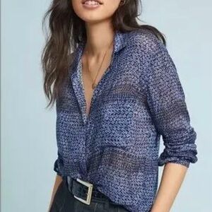 Anthropologie Cloth & Stone Tiffany Button Up Blouse XS